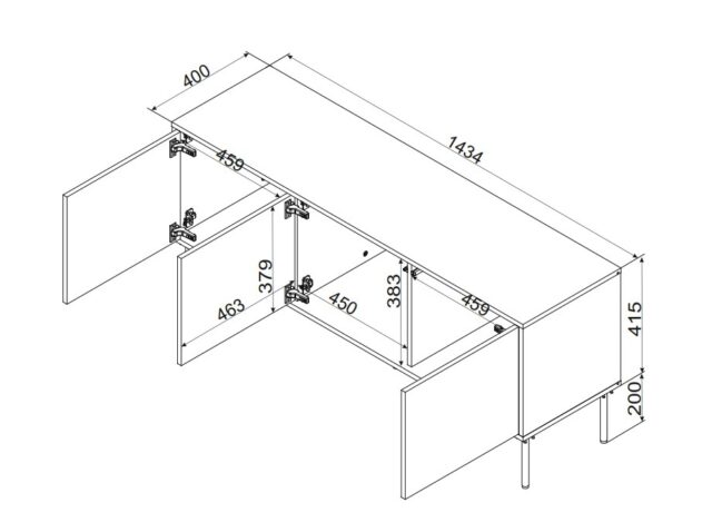 Cama INSERTO 3D TV cabinet 143.5x40x61.5 cashmere + LED - imagine 7