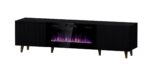 RTV cabinet PAFOS EF with electric fireplace 180x42x49 black matt - imagine 2
