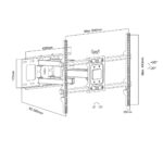 Maclean TV Mount  max VESA 600x400  32-85   60kg  horizontal and vertical angle adjustment  profile 65-390mm  black  MC-789 - imagine 2