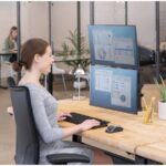Fellowes Ergonomics arm for 2 vertical monitors - Platinum series - imagine 8
