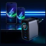 Network charger 3MK InCharge Lumin PD 67W QC4+ PPS AFC FCP SCP USB-A 2xUSB-C TFT with display black - imagine 5