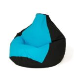 Sako bag pouffe Pear black and blue L 105 x 80 cm