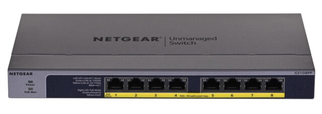 NETGEAR GS108PP Unmanaged Gigabit Ethernet (10/100/1000) Power over Ethernet (PoE) Black - imagine 2