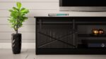 RTV GRANERO 200x56.7x35 black/black gloss cabinet - imagine 6