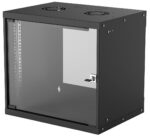 Intellinet 19  Network Cabinet - Wall Mount (Basic)  9U  400mm Deep  Black  Flatpack  Max 50kg  Usable Depth 340mm  Glass Door  Rack  Parts for wall installation (eg screws and rawl plugs) not included