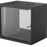 Intellinet 19  Network Cabinet - Wall Mount (Basic)  9U  400mm Deep  Black  Flatpack  Max 50kg  Usable Depth 340mm  Glass Door  Rack  Parts for wall installation (eg screws and rawl plugs) not included