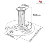 Maclean MC-515 Universal Ceiling Mount for Projector 10 kg - imagine 5