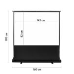 Maclean portable projection screen  compact  floor  66   16:9  MC-210 - imagine 12