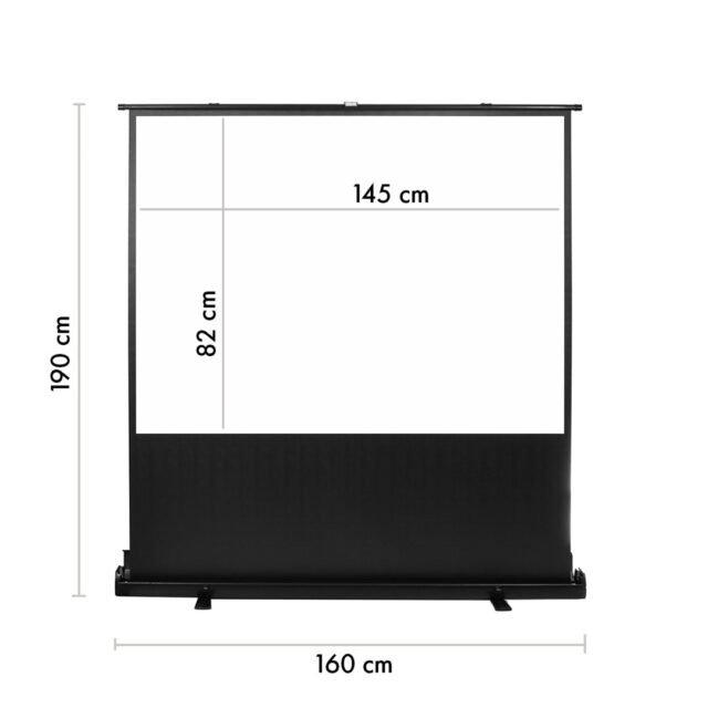 Maclean portable projection screen  compact  floor  66   16:9  MC-210 - imagine 12