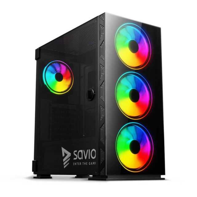 SAVIO PC Case Prime X1 ARGB Glass Black - imagine 7