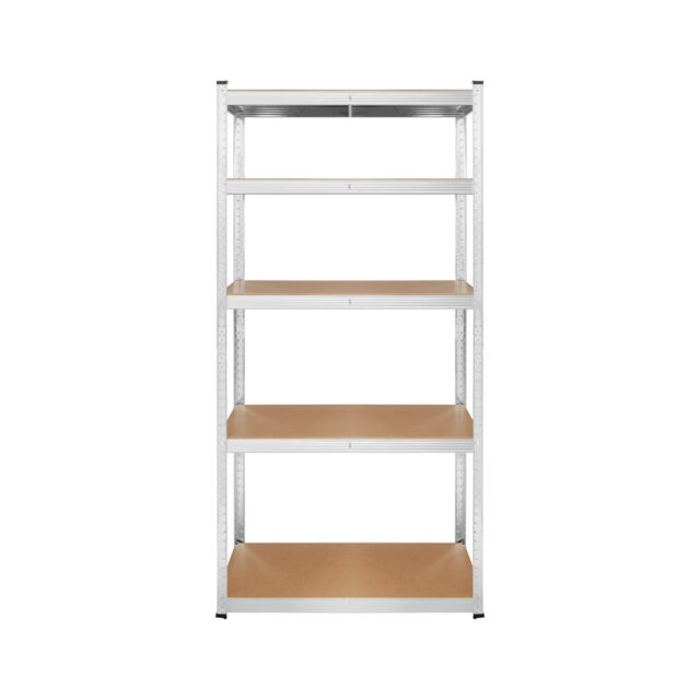 Rebel RB-1250 Metal Storage Rack Cabinet Shelves 175kg x5 180x90x40cm Galvanized Folding MDF - imagine 3