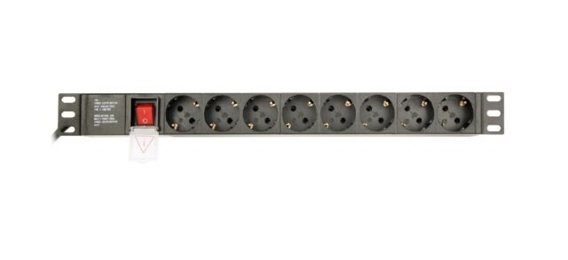 Gembird EG-PDU-014-C14 power distribution unit (PDU) 8 AC outlet(s) 1U Black - imagine 2
