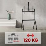 Maclean TV stand / cart  camera shelf  on casters  55-100   max load 120kg/10kg shelf  max. VESA 900x600  black  MC-114 B - imagine 11