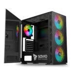SAVIO PC Case Raptor X1 ARGB Glass/Mesh Black - imagine 2