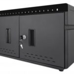 Manhattan iPad to 11  20-bay Charging Cabinet Desktop via USB-C  Also other tablets and smartphones (with device to USB-C cable)  Bays 264x22x235mm  Device charging cables not included (suggest USB-C cable 354868)  Cart  Lockable  EU/UK power cords