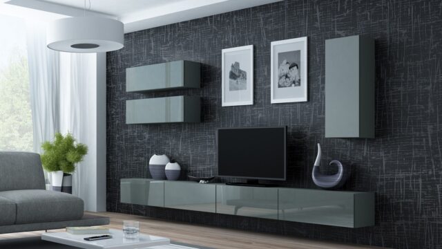 Cama Cabinet VIGO  90  full 90/35/32 grey/grey gloss - imagine 2