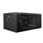 Lanberg 19'' wall-mounted installation cabinet 4U 600x450mm black (glass door)