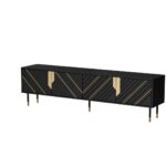 Cama 4D MOUNTAIN TV cabinet 204x40x55 black + gold