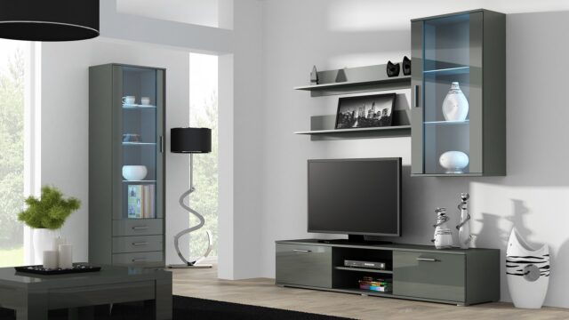 Cama TV stand SOHO 180 grey/grey gloss - imagine 8