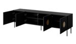 RTV cabinet PALAZZO 200x42x60 black + oak craft - imagine 2