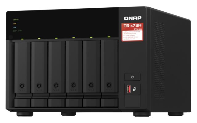 QNAP TS-673A NAS Tower Ryzen Embedded V1500B 8 GB DDR4 0 TB QNAP Turbo System Black - imagine 5