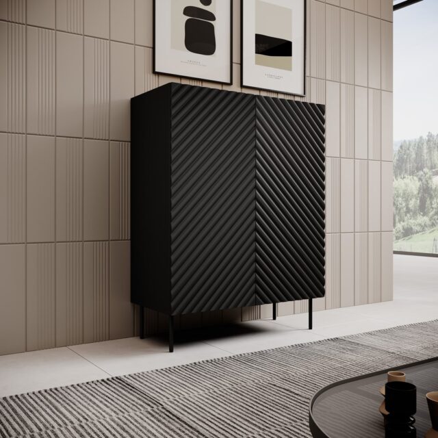 Bookcase 2D2SZ ONDA 98x45x127 black - imagine 3