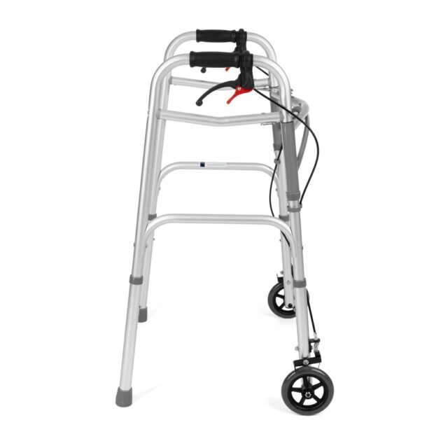 Four-wheeled wheelchair with brakes TIMAGO JMC-C 3223 Silver - imagine 6