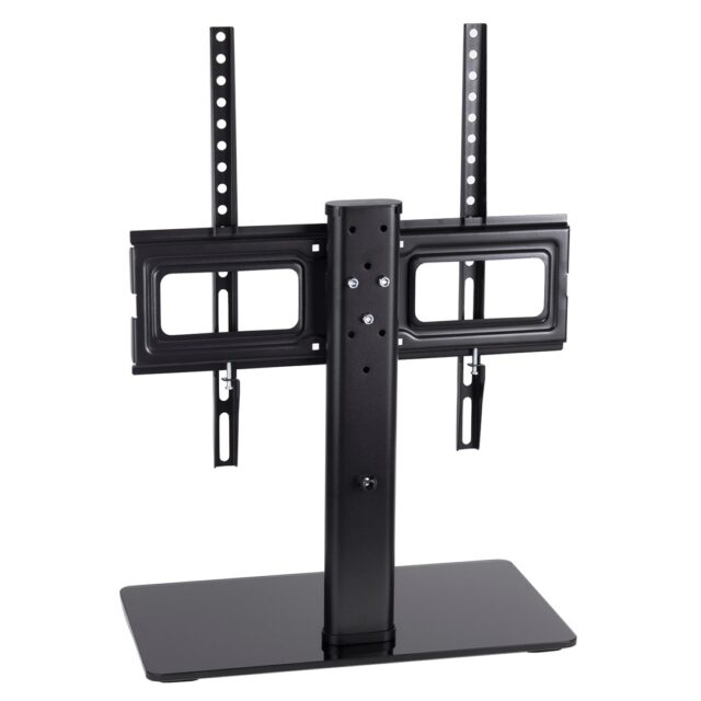 Maclean MC-450 Universal TV Stand for TV Cabinet max. 40kg  max. VESA 400x400 32-65  Tempered Glass Base 3-Level Height Adjustment - imagine 4