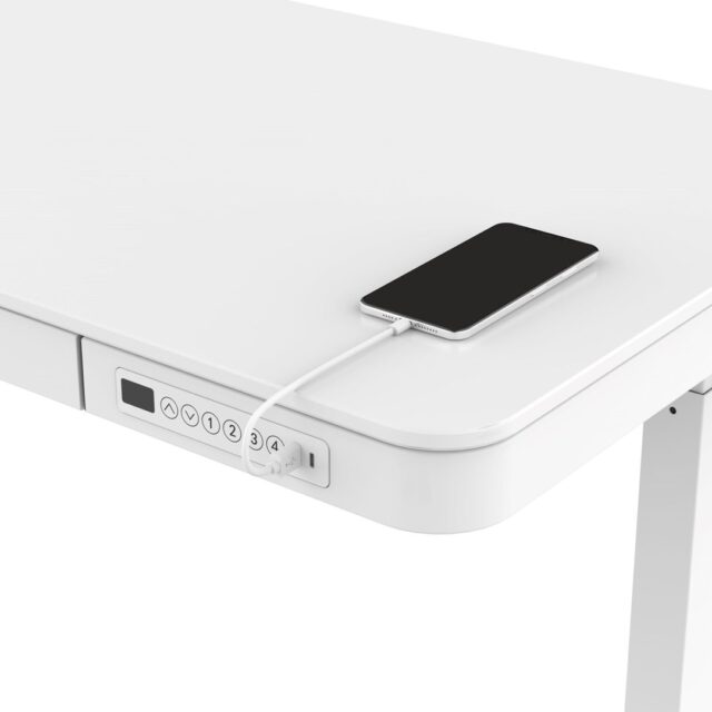 Activejet Desk with electric height adjustment 140x70 ET119W-C white - imagine 8
