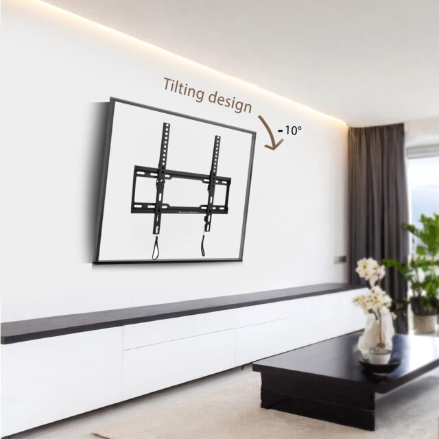 Maclean TV MC-412 Wall Mount Bracket 32 -70  VESA 400x400 45kg Tilting Universal Adjustable Spirit Level Mounting Accessories - imagine 3