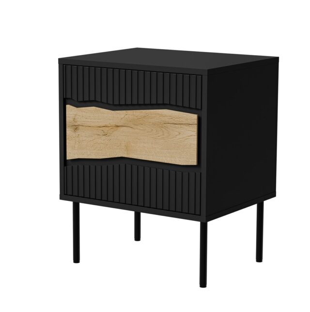 Cama INSERTO bedside cabinet  2 pcs  50x40x61.5 cm  black + LED - imagine 2