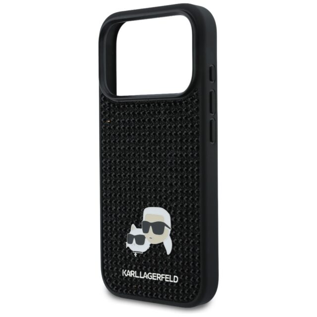 Case Karl Lagerfeld Rhinestones Karl&Choupette Pin for iPhone 17 Pro black - imagine 6
