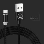 USAMS Kabel magnetyczny U-Sure USB-C1m 2.1A pleciony czarny/black SJ293USB01 (US-SJ293)