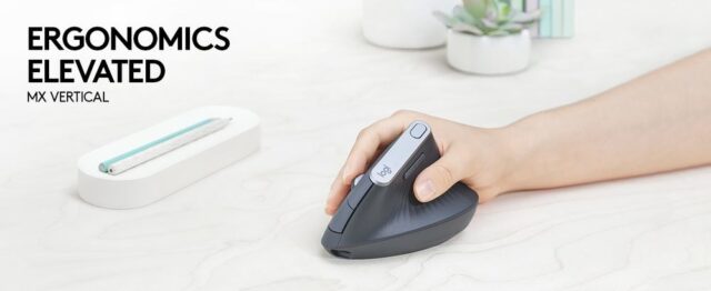 Logitech MX Vertical Advanced Ergonimic mouse RF Wireless+Bluetooth Optical 4000 DPI Right-hand - imagine 7