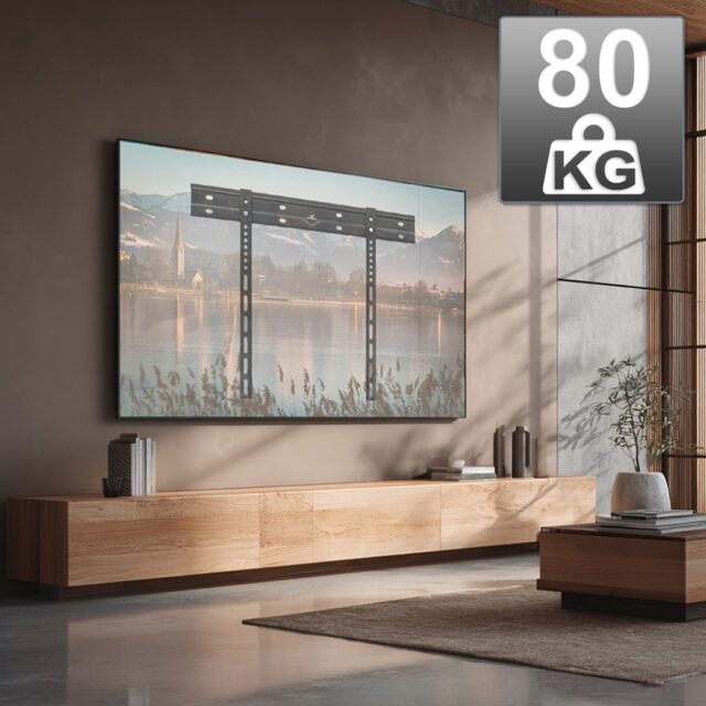 Maclean ultra flat wall mount for TV  40-85   max VESA 600x400  load up to 80kg  MC-123 - imagine 15