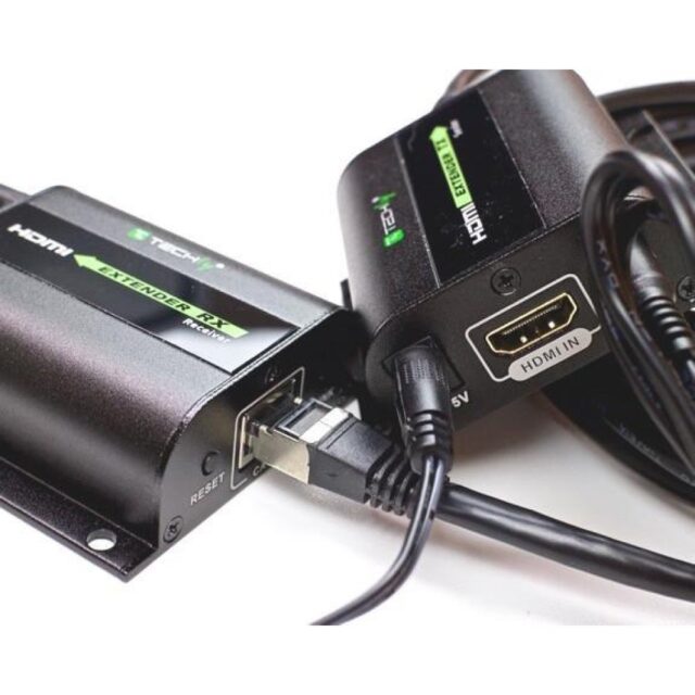 Techly Extender HDMI Full HD on cable Cat.5E / 6 / 6A / 7 max 60m Autoregulated IDATA EXT-E70I - imagine 5