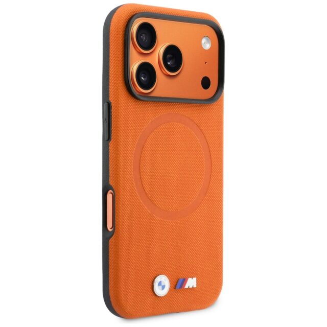 Case BMW M FW Logo Metal MagSafe for iPhone 17 Pro Max orange - imagine 4
