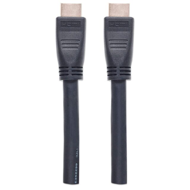 Manhattan HDMI 4K@60Hz Cable with Ethernet - CL3 rated  10m  Suitable for In-Wall use  For ALL 4K & 1080p/HD uses - when upgrading now or have it ready for when you need it  Male to Male  Black  Ultra HD 4k x 2k  Lifetime Warranty  Premium High Speed - imagine 4