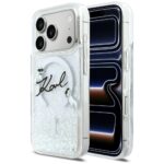 Case Karl Lagerfeld Liquid Glitter Karl  Script Logo MagSafe for iPhone 17 Pro transparent