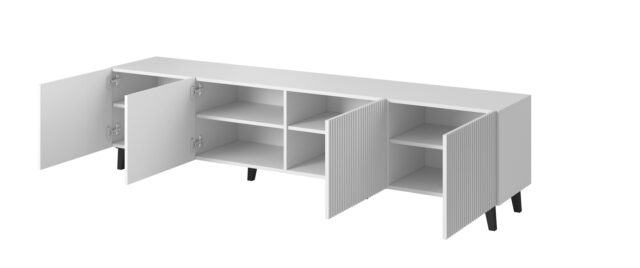 Cama RTV cabinet PAFOS 200x42x52 White matt - imagine 2