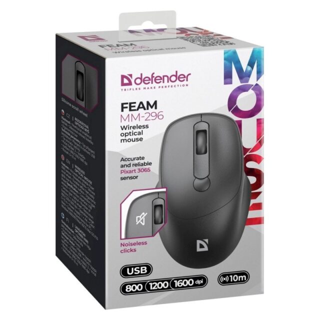 MOUSE DEFENDER FEAM MM-296 RF SILENT BLACK - imagine 3