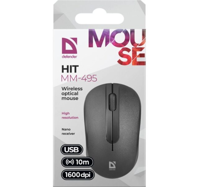 MOUSE DEFENDER HIT MM-495 RF OPTIC BLACK 1600dpi 3P - imagine 4