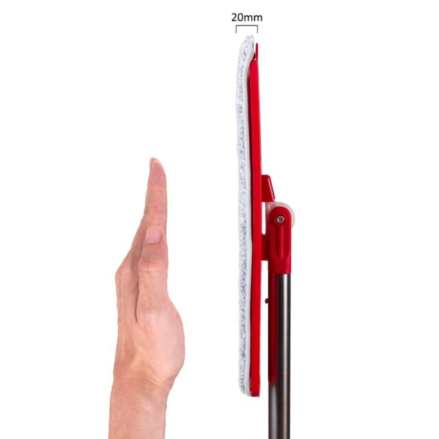 Flat Mop + Bucket + Telescopic Pole + 2 x Microfibre Pad 5.7L Floor Cleaning XXL Set Rotating Head - imagine 6