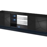 Cama TV cabinet QIU 200 MDF black gloss/black gloss
