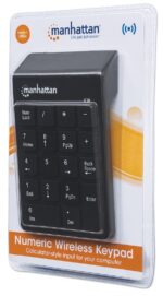 Manhattan Numeric Keypad  Wireless (2.4GHz)  USB-A Micro Receiver  18 Full Size Keys  Black  Membrane Key Switches  Auto Power Management  Range 10m  AAA Battery (included)  Windows and Mac  Three Year Warranty - imagine 6