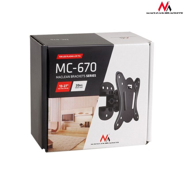 Maclean MC-670 Wall Mount Bracket LCD Adjustable Wall TV Bracket up to 20kg - imagine 6