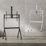 Maclean TV stand / cart  camera shelf  on casters  55-100   max load 120kg/10kg shelf  max. VESA 900x600  white  MC-114 W - imagine 11