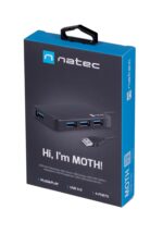 NATEC Hub USB 3.0 Moth (4 ports  black) - imagine 3