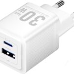 Ładowarka Vention 1x USB-A 1x USB-C GaN 30W biała