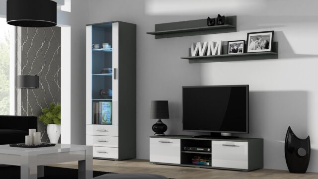 Cama TV stand SOHO 140 grey/white gloss - imagine 2